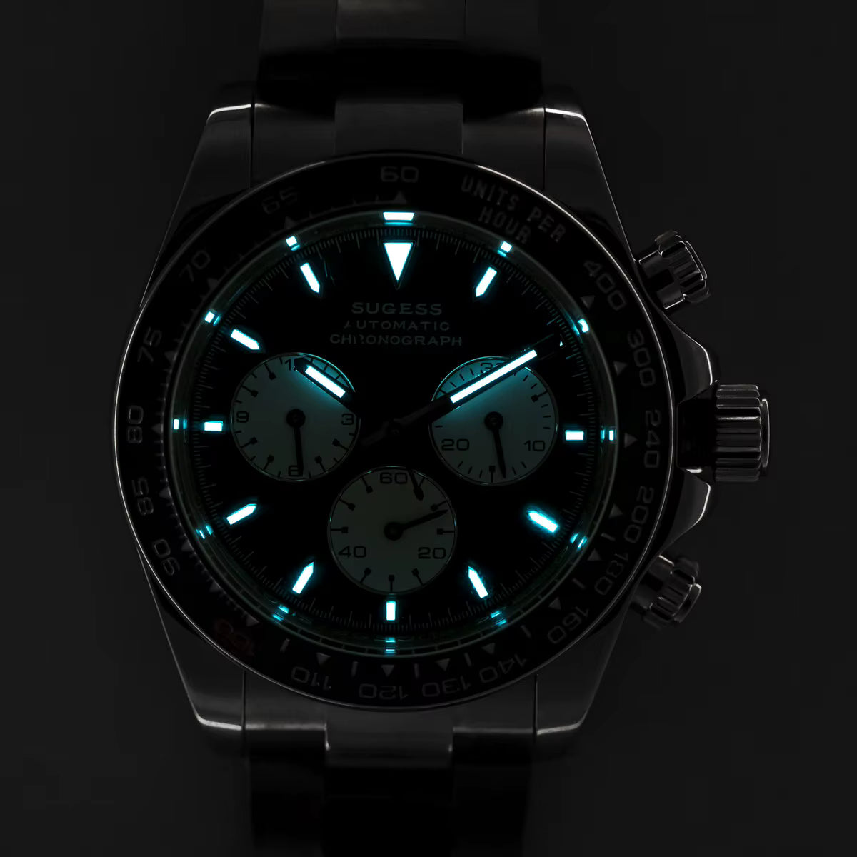 Sugess Panda Automatic Chronograph Watch for Men