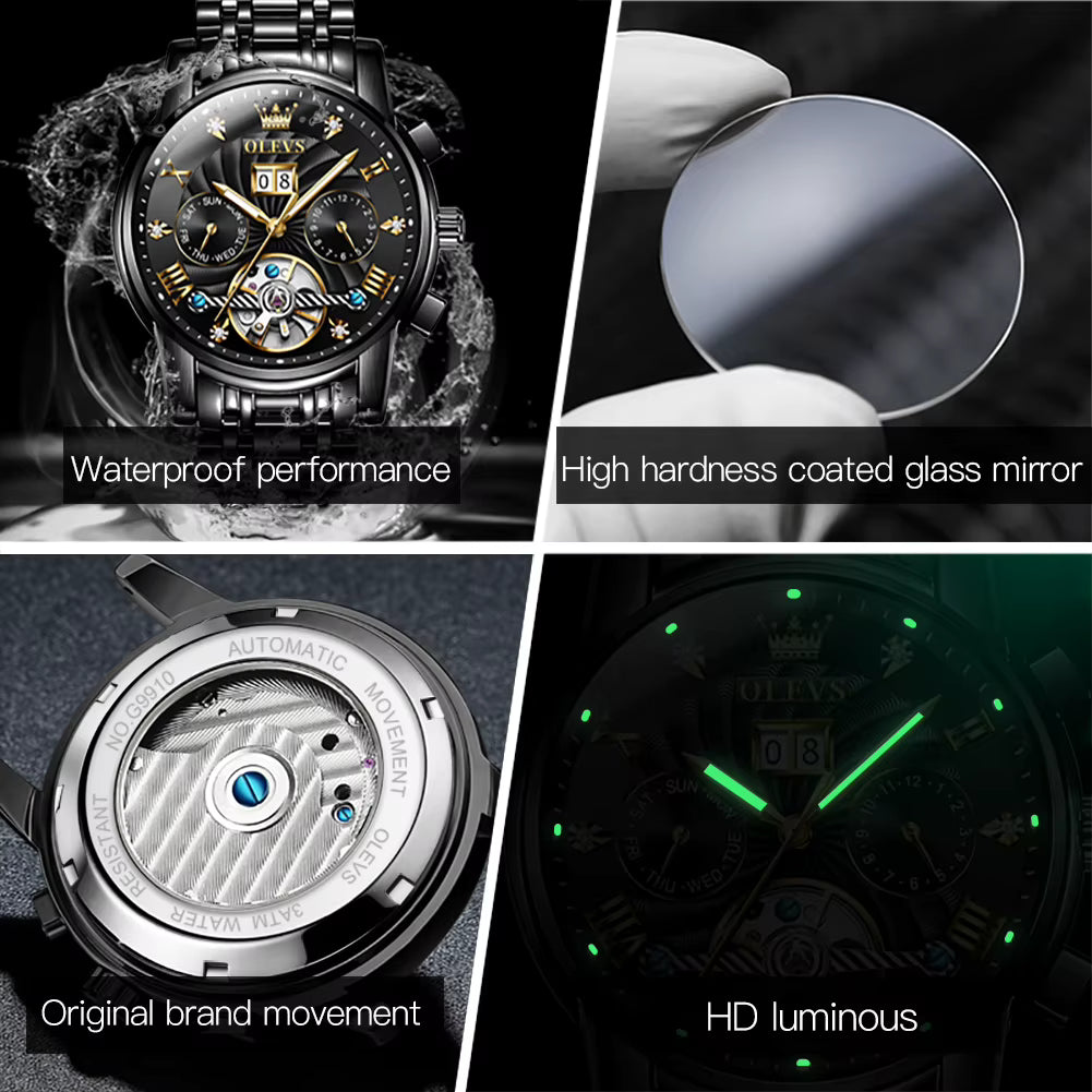 OLEVS Men’s Luxury Automatic Tourbillon Watch